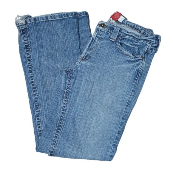 Mossimo Denim Jeans Juniors Size 13 FRAYED Stretch Boot Cut - Picture 6 of 16